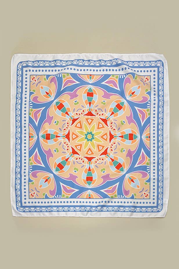 Blue Tribal Print Bandana Scarf