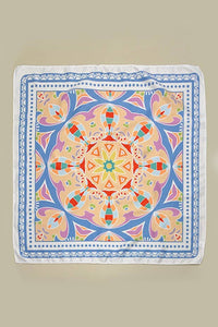 Blue Tribal Print Bandana Scarf