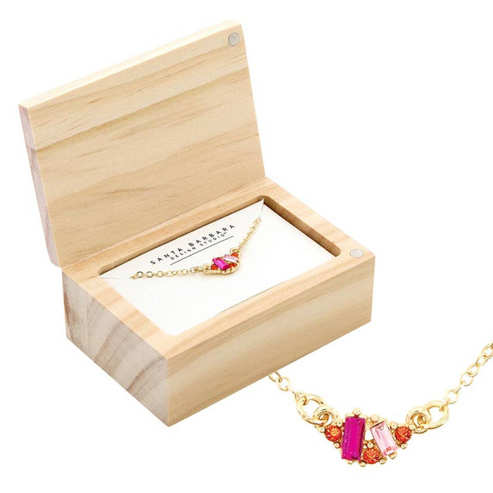 Treasure Box Necklace - Hot Pink - You Brighten the World