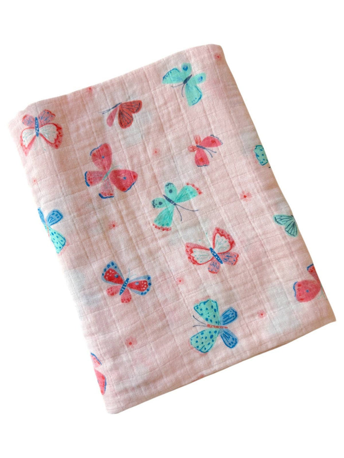 Whimsical Butterflies Muslin Swaddle