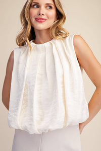 Sleeveless Pleated Balloon Top
