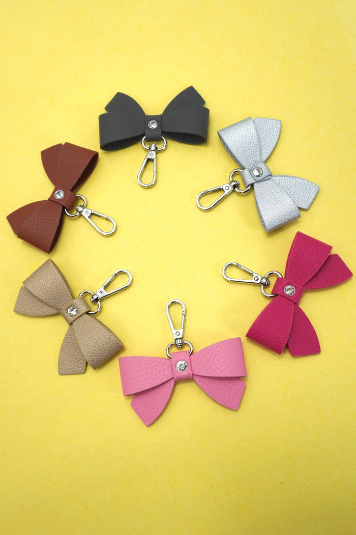 VEGAN LEATHER BOW KEYCHAIN