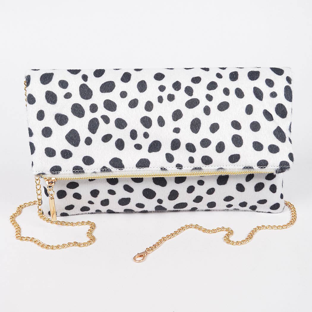 Faux Leo Skin Folded Bag