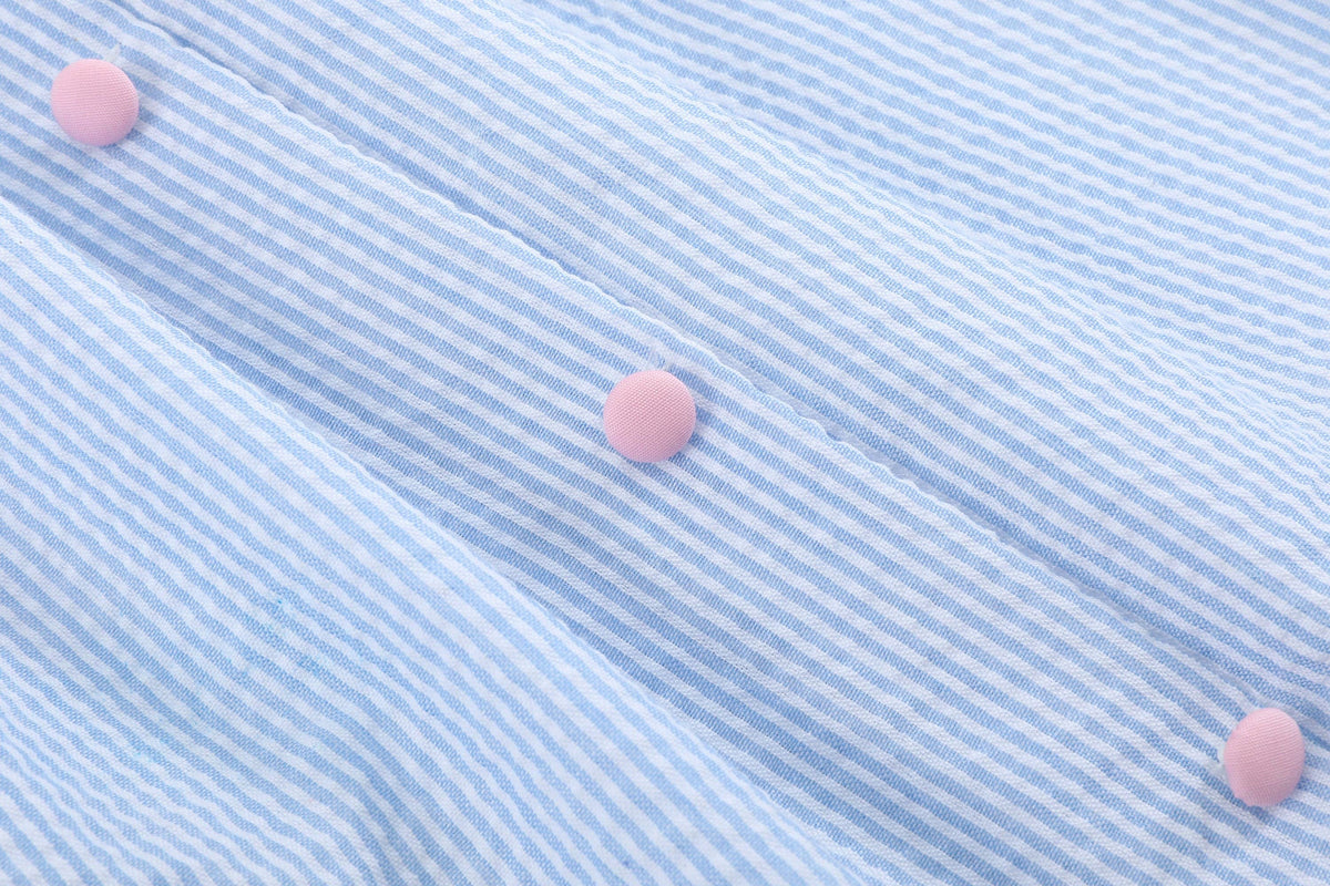 Blue Bunnies Seersucker Yoke Dress