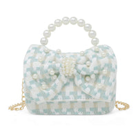 Teal Mini Tweed Handbag