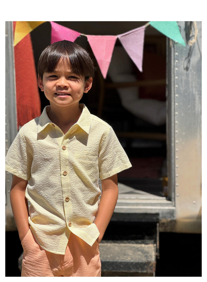 Lemon Seersucker Woven Shirt