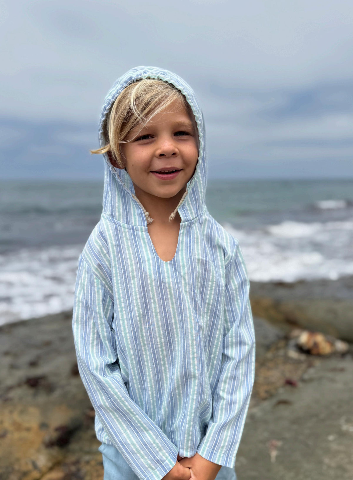 Chambray/Blue Striped Top