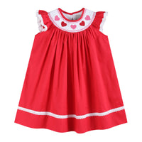 Red Heart Smocked Bishop Dress