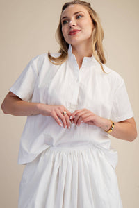 Stand Collar Short Sleeve Shirt