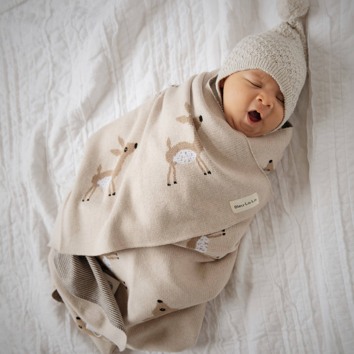 Taupe Deer Receiving Baby Blanket