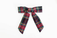 Black & Red Tartan Bow Barrette