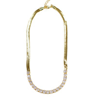 Herringbone CZ Clear Necklace