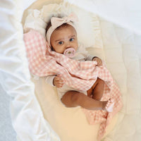 Pink Plaid Receiving Baby Blanket