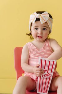 Patterned Knot soft nylon headband: Circus Stripe