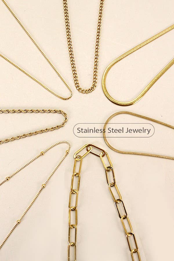 STAINLESS STEEL WATERPROOF TARNISH FREE NECKLACE | 40NK318