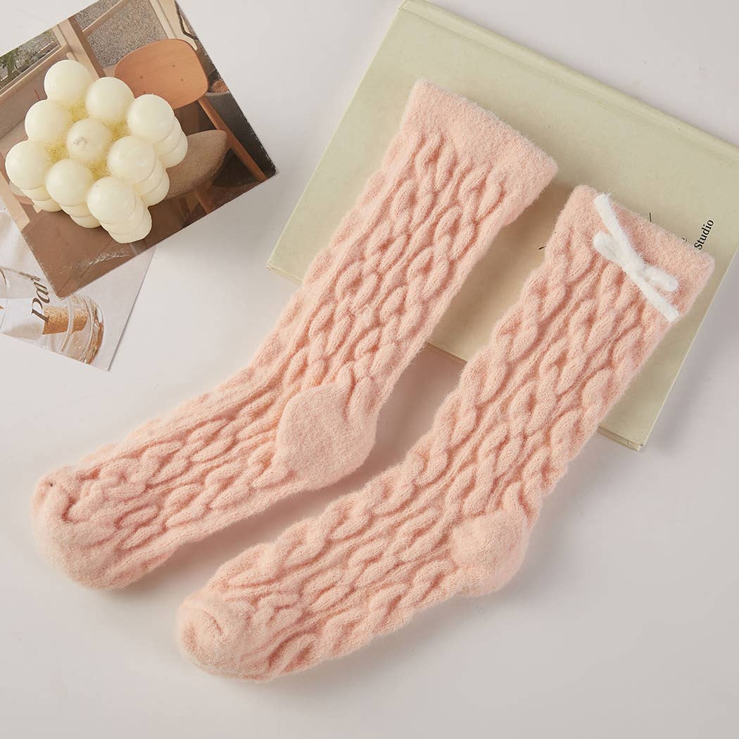 Twisted Cable Knit Fuzzy Sock Gift Set