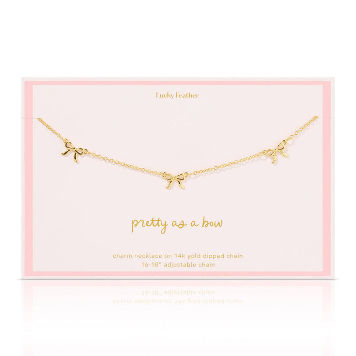Beautiful Bows - 3 Bow Necklace - Gold