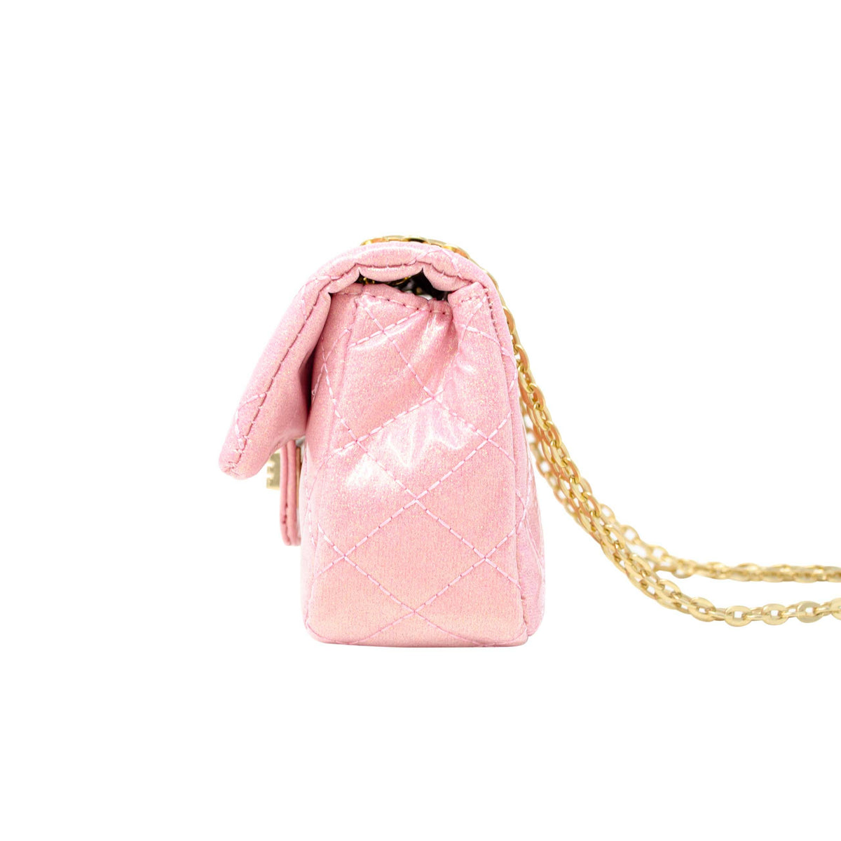 Yellow Quilted Sparkle Mini Purse