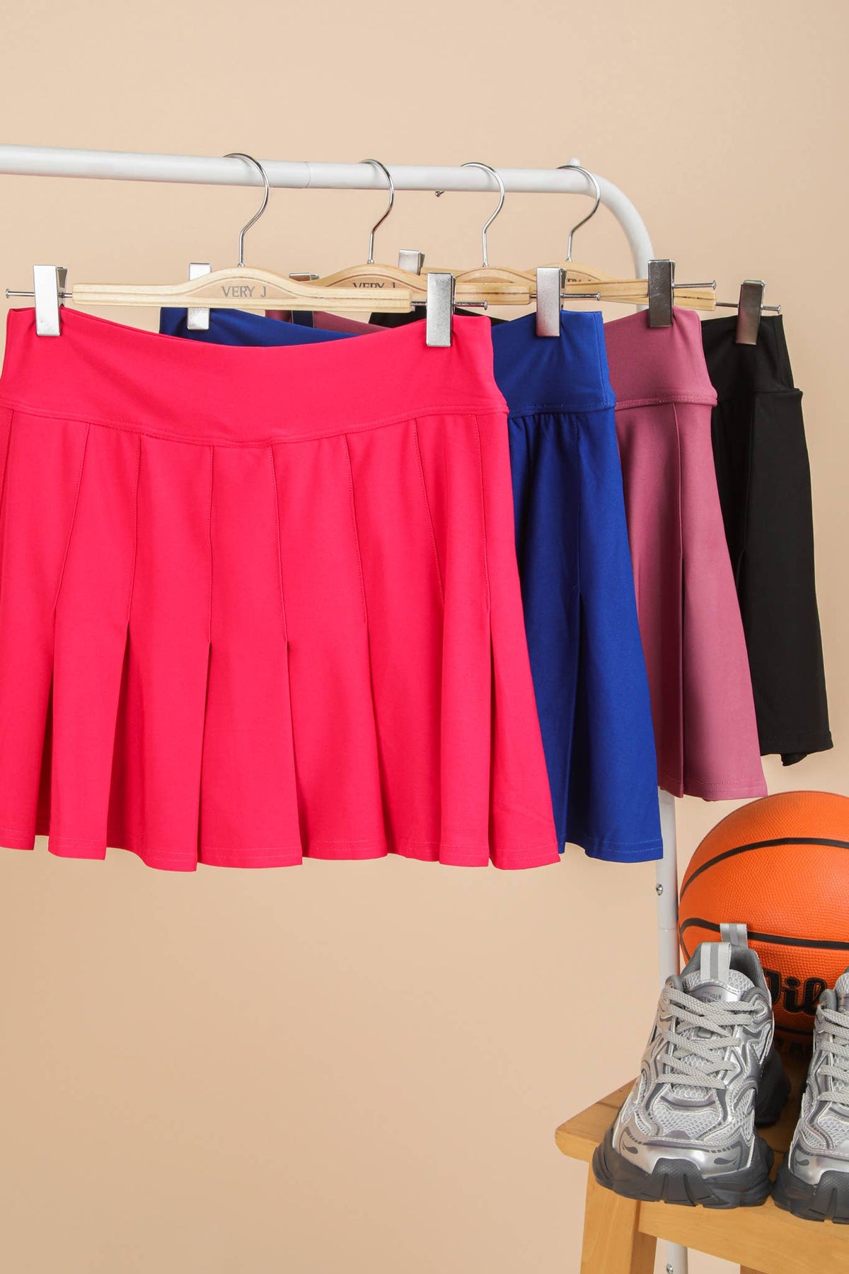 Blue Pleated Activewear Skirt