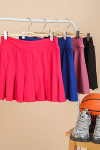 Blue Pleated Activewear Skirt