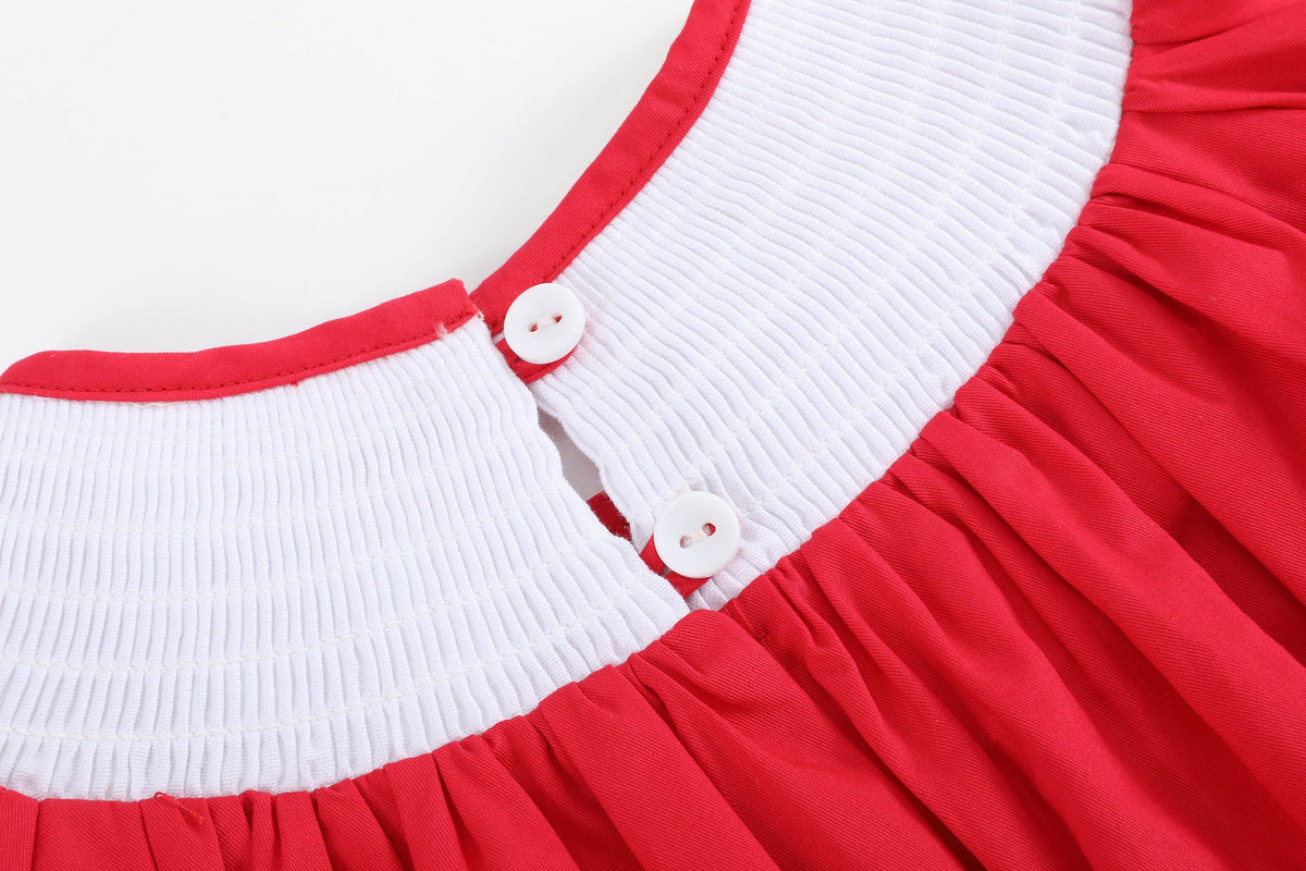 Red Heart Smocked Bishop Dress