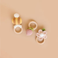 Strawberry Pink Crochet Rattle