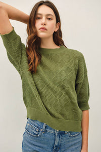 Green Crochet Sweater