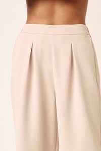 Beige Wide Leg Dress Pants