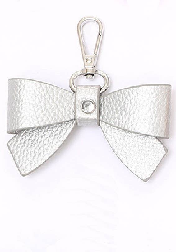 VEGAN LEATHER BOW KEYCHAIN