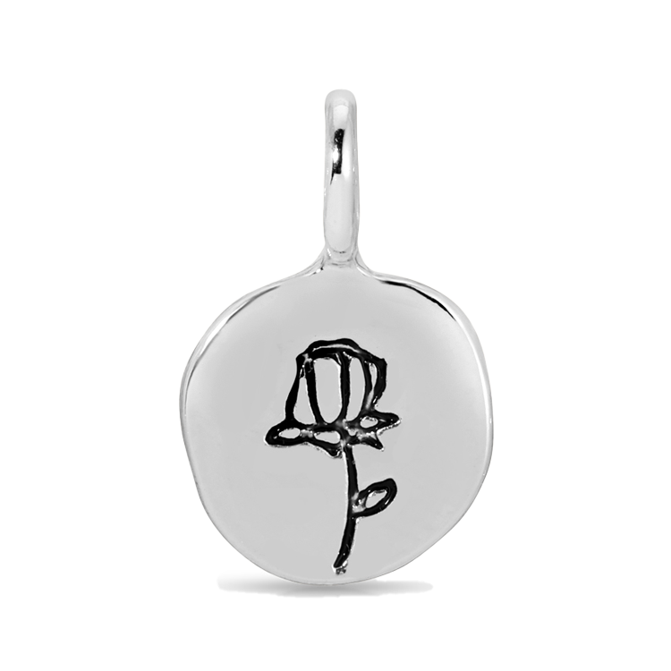 Silver Rose Charm