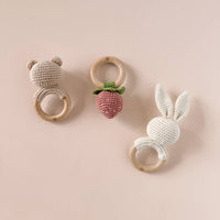 Strawberry Pink Crochet Rattle
