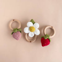 Strawberry Pink Crochet Rattle