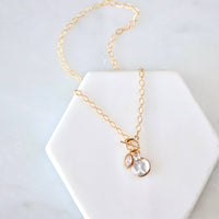 Freshwater Pearl Coin Toggle Necklace