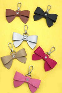 VEGAN LEATHER BOW KEYCHAIN