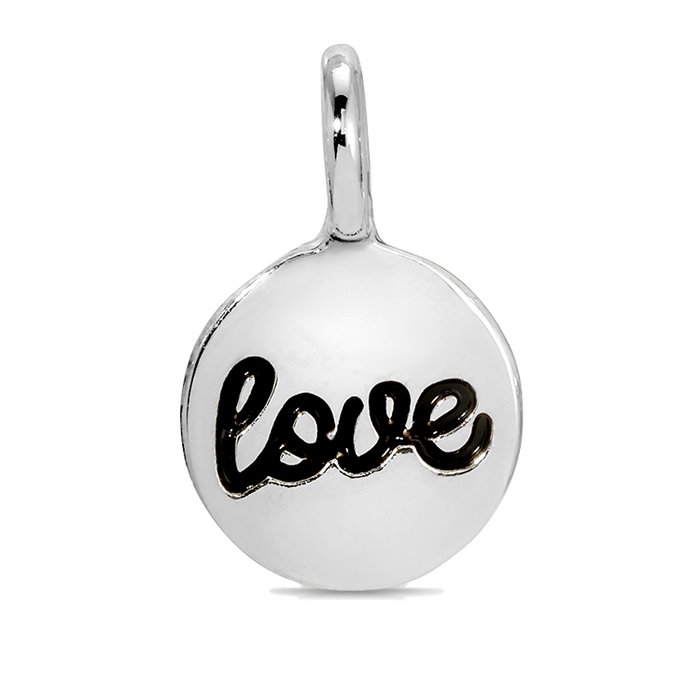 Silver Love Disc Charm