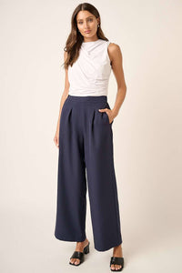 Navy Wide Leg Dress Pants