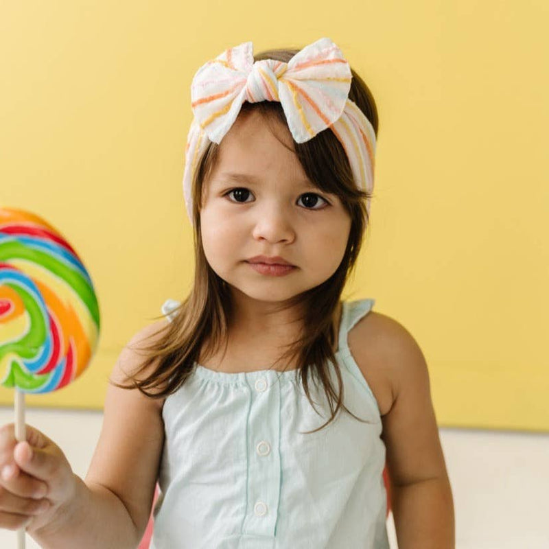 Patterned Knot soft nylon headband: Circus Stripe