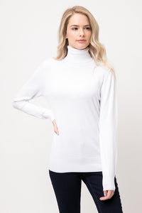 White Ribbed Turtleneck