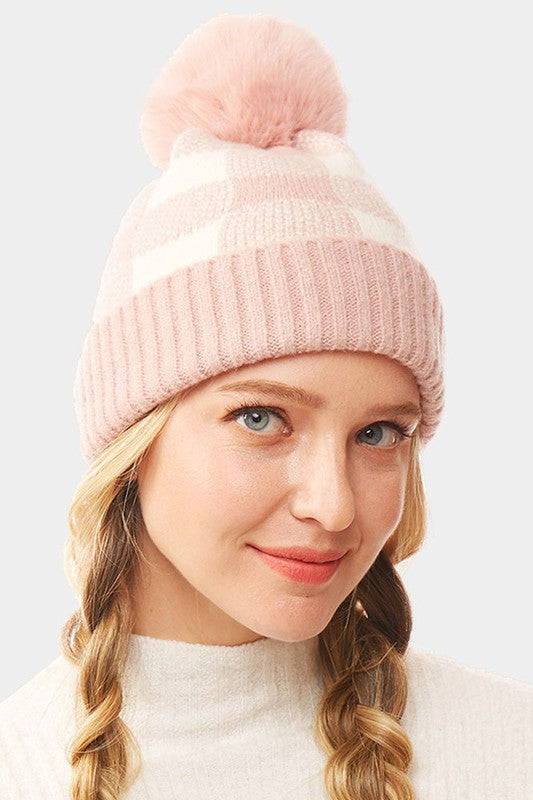 Buffalo Check Pom Beanie