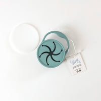 Pale Blue Lidded Silicone Snack Cup