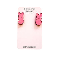 Easter Pink Peeps Stud Earrings