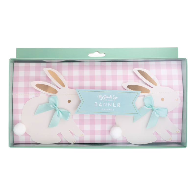 Bunnies with Ribbon Bows Banner