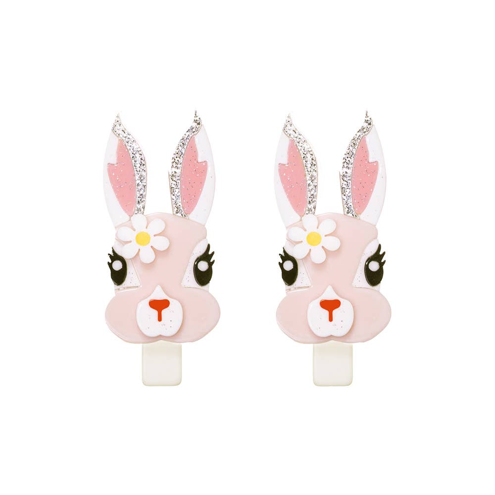 Bunny w/Flower Alligator Clips
