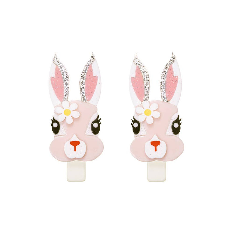 Bunny w/Flower Alligator Clips
