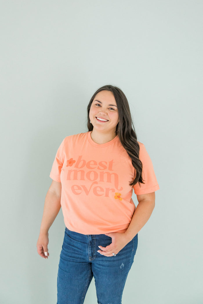 Coral Best Mom Graphic Tee