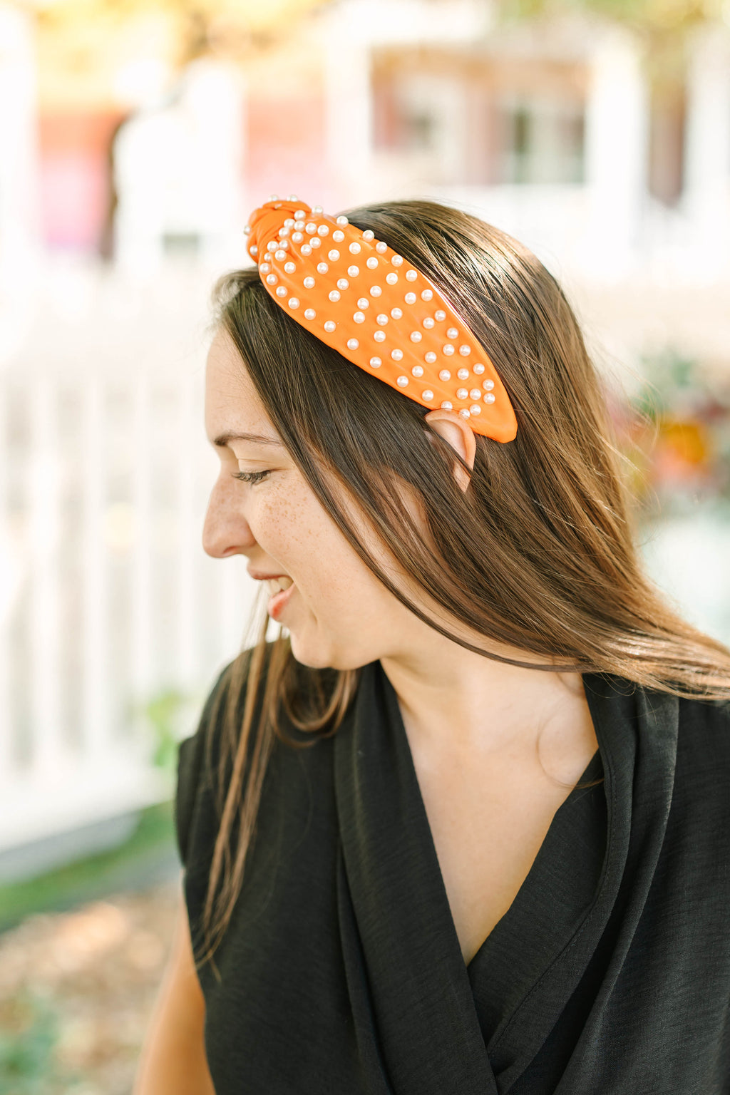 Faux Leather Pearl Headbands