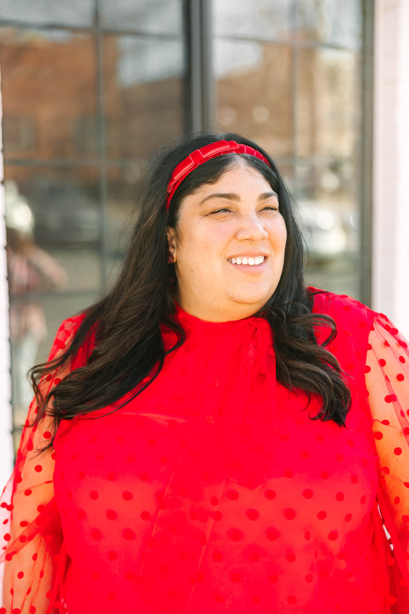 Red Polka Dot Blouse