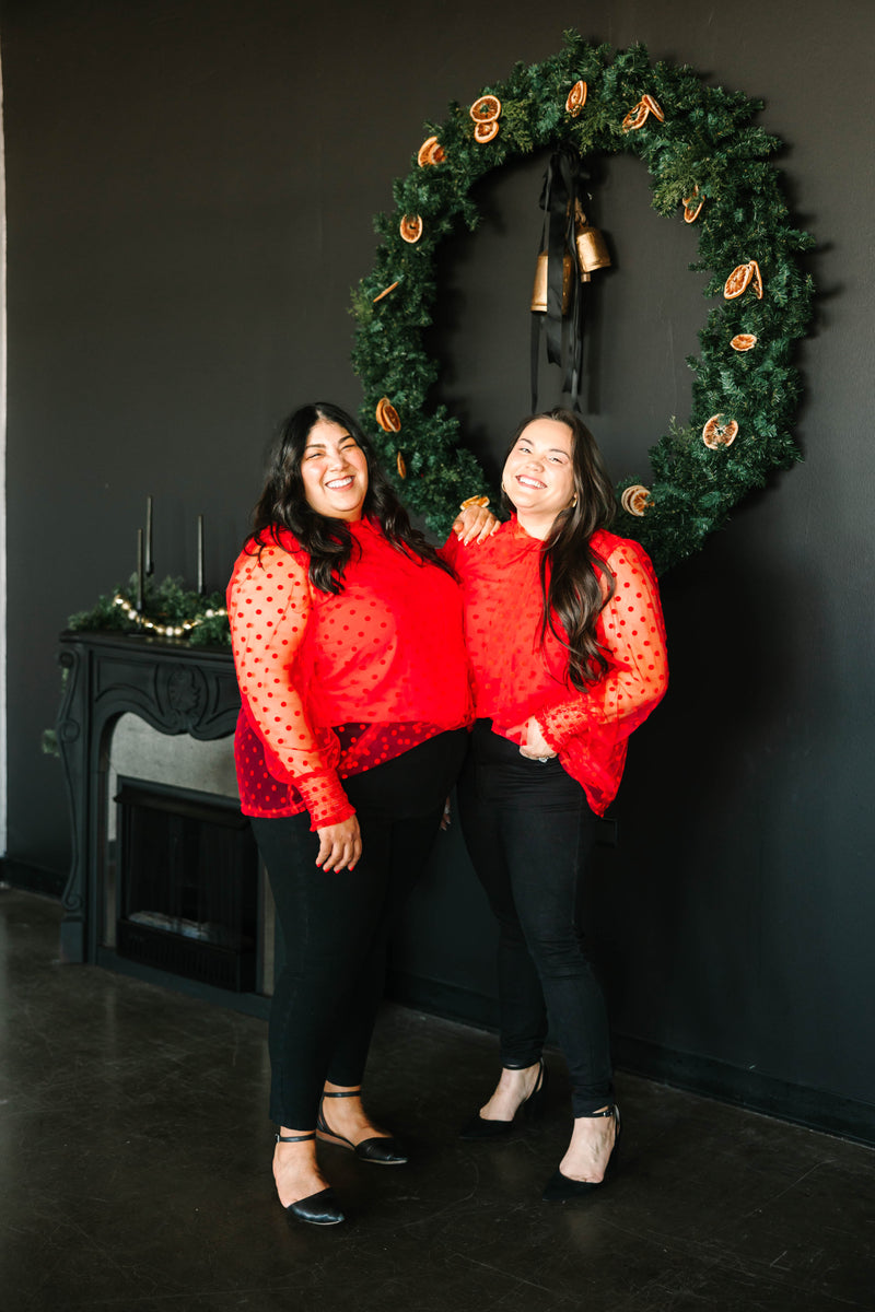 Red Polka Dot Blouse