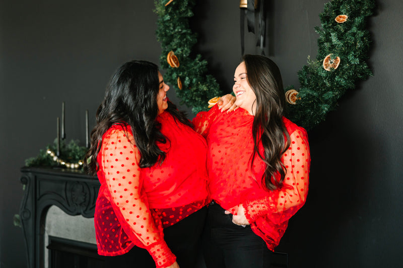 Red Polka Dot Blouse