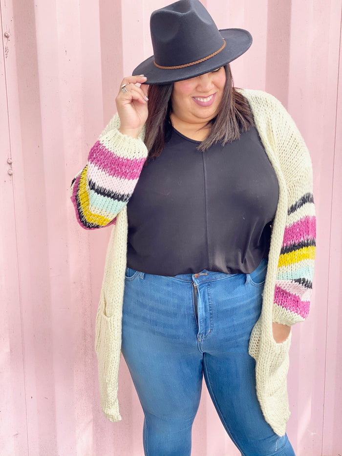 Ivory Stripe Cardigan
